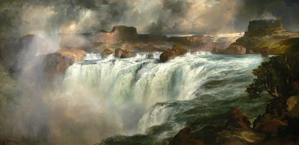 Shoshone Falls on the Snake River in Detail Thomas Moran